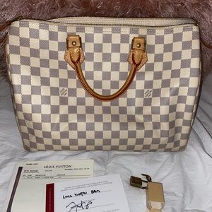 Louis Vuitton Speedy 35- white damier